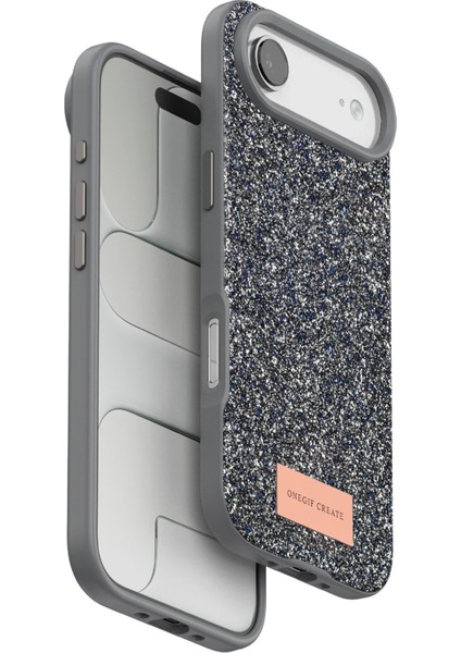 OMR02 Apple iPhone 17 Air Bright Simli Kapak - Gümüş