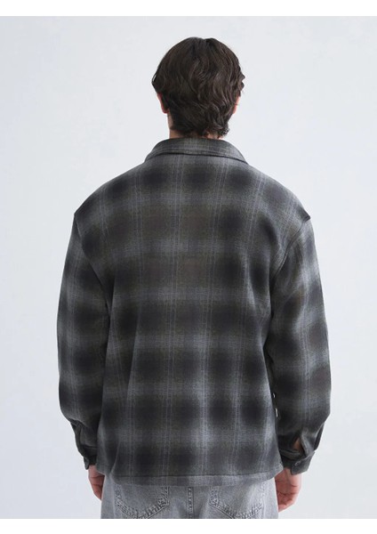 Xsıde Haki Rahat Kalıp Uzun Kollu Ekose Erkek Gömlek Ceket fırsatları