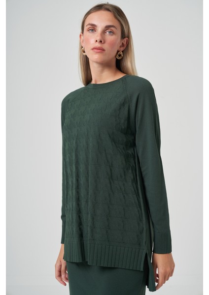 Kazayağı Desen Merserize Kalem Etekli Triko Takım 1350 Turmalin Yeşil fiyatları