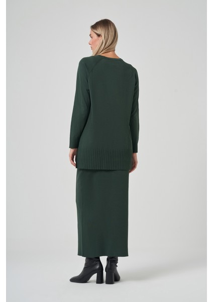 Kazayağı Desen Merserize Kalem Etekli Triko Takım 1350 Turmalin Yeşil modelleri