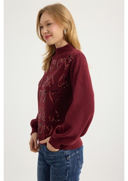 Dik Yaka Payetli Triko fiyatları