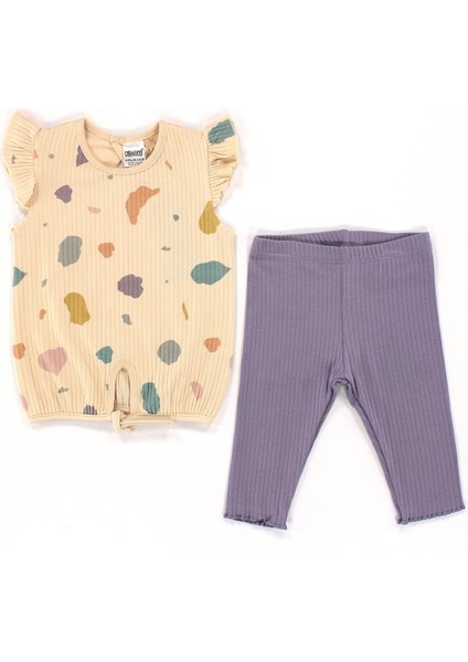 Kaşkorse Desenli Tişört Patiksiz Alt Takım