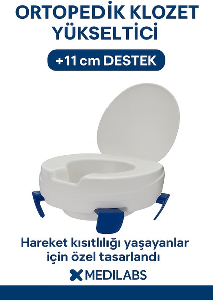 Tuvalet Klozet Yükseltici Aparat Kapaklı Kolay Montaj Tuvalet Yükseltici