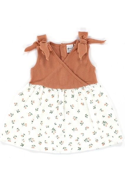 Müslin Çiçek Desenli Kruvaze Elbise