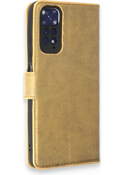 OMR02 Xiaomi Redmi Note 11 Pro Kılıf Trend S Plus Kapaklı Kılıf - Gold fiyatları
