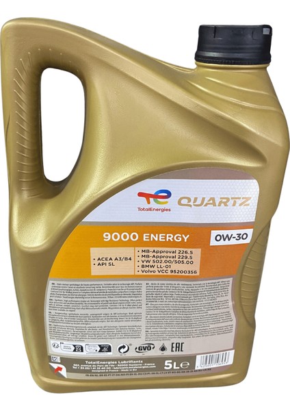 Quartz 9000 Energy 0W30 5l (Orıgınal) modelleri