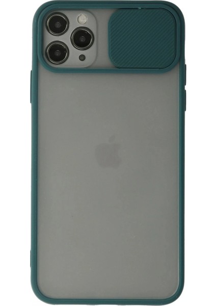 iPhone 11 Pro Kılıf Palm Buzlu Kamera Sürgülü Silikon - Yeşil