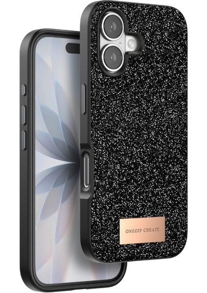 OMR02 Apple iPhone 17 Bright Simli Kapak - Siyah