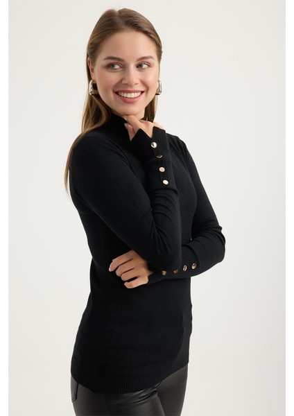 Dik Yaka Perçinli Triko modelleri