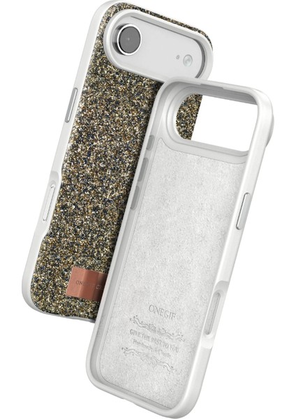 OMR02 Apple iPhone 17 Air Bright Simli Kapak - Çöl Titanyum modelleri