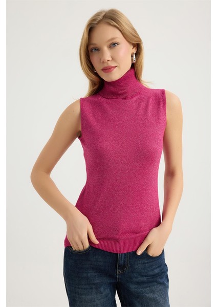 Simli Balıkçı Yaka Triko