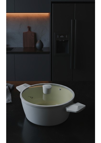 Swiss Crystal Light Grey Derin Tencere 24 cm