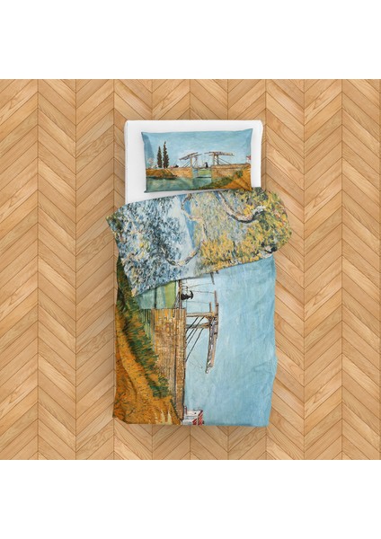 Bordighera & Arles'teki Langlois Köprüsü Çift Taraflı Nevresim Takımı 160 cm x 220 cm modelleri