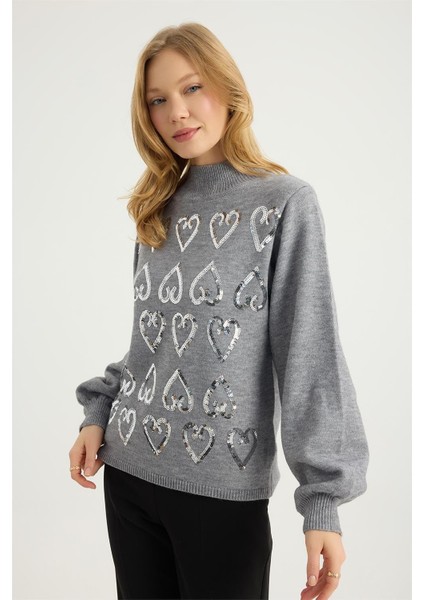 Dik Yaka Payetli Triko fiyatları