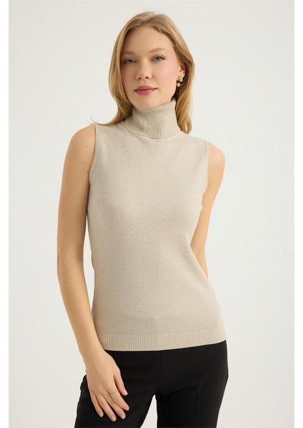 Simli Balıkçı Yaka Triko