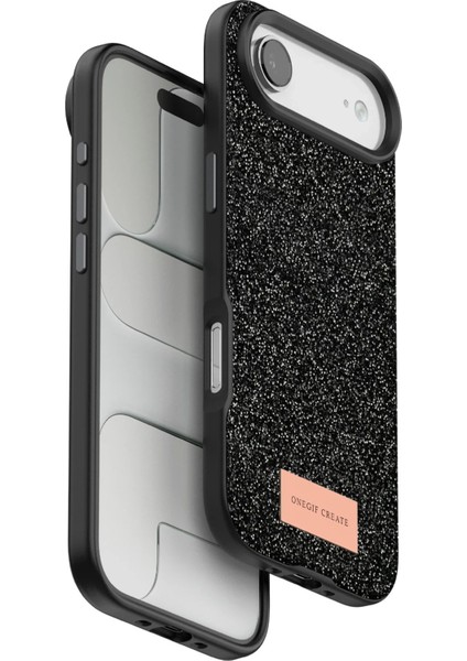 OMR02 Apple iPhone 17 Air Bright Simli Kapak - Siyah