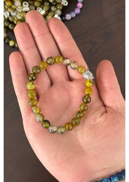 8 mm Yeşil Akik Taşı Bileklik