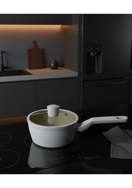 Swiss Crystal Light Grey Sos Tenceresi 16 cm