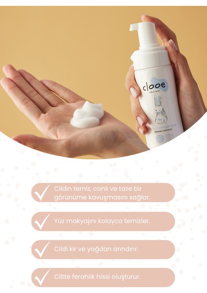 Organik Yüz Temizleme Köpüğü (150ml) - Yetişkin & Çocuk - Aloe Vera, At Kestanesi, Meyan Kökü fiyatları
