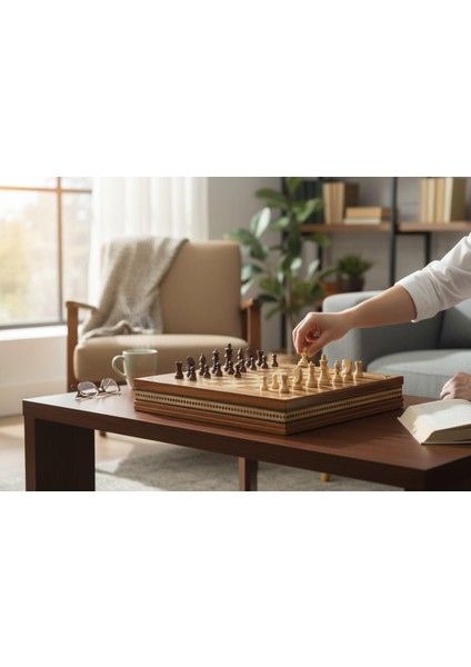 El Yapımı Lüks Nakış Işlemeli Doğal Ahşap Sandıklı Premium Satranç Takımı 45X45 Cm. Hediyelik Set 1 modelleri