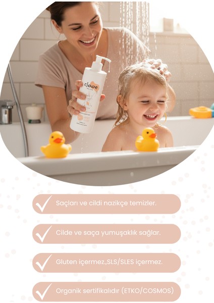 Organik Bebek & Çocuk Saç, Vücut Şampuanı (400ML) - 2'li Fırsat Paketi modelleri
