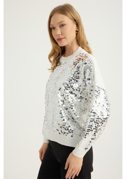 Dik Yaka Pul Payetli Triko fiyatları