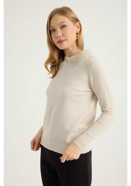 Boncuklu Yakalık Triko fiyatları