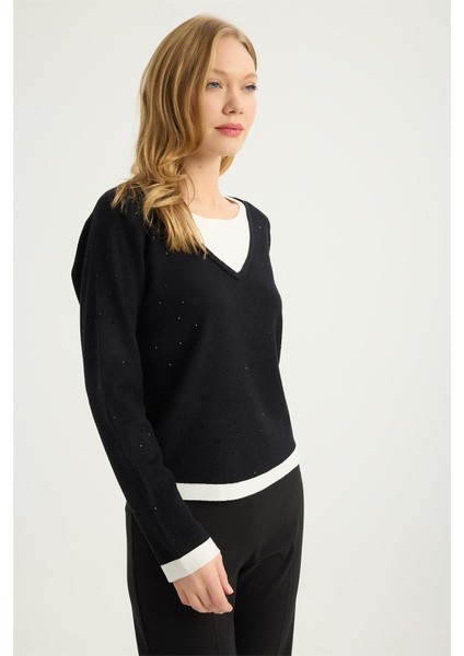 Renkli Damla Taşlı Triko modelleri