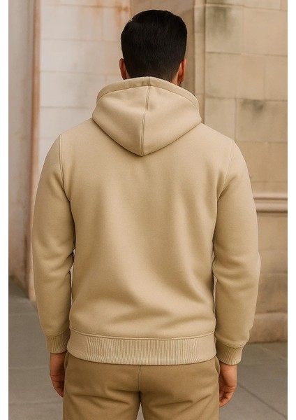 Erkek Kışlık Cepli Krem Oversize Sweatshirt indirimleri
