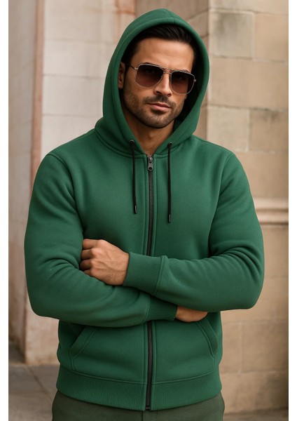 Erkek Kışlık Cepli Yeşil Oversize Sweatshirt fiyatları