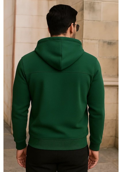 Erkek Kışlık Cepli Yeşil Oversize Sweatshirt indirimleri