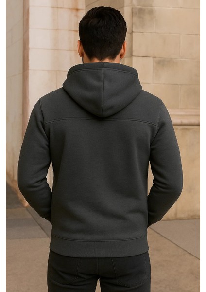 Erkek Kışlık Cepli Antrasit Oversize Sweatshirt indirimleri