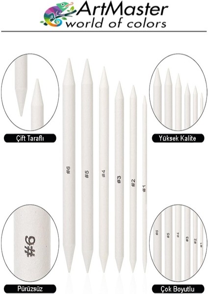 Gölgelendirme Kalemi Pastel Dağıtıcı 6 Lı 1 Paket Dağıtıcı Kalem Kara Kalem Kaynaştırma Kalemi Gölgelendirme Kalem Seti fiyatları