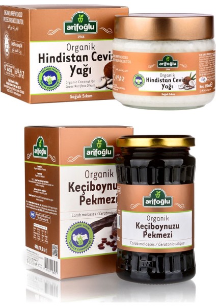Organik Keçiboynuzu Pekmezi 480 gr ve Hindistan Cevizi Yağı 200 ml fiyatları