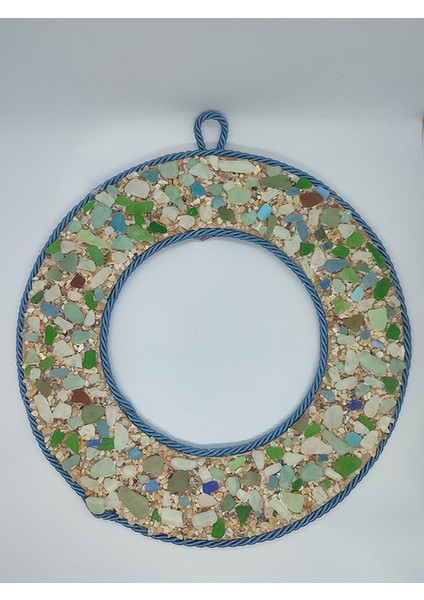 Orijinal Mavi Deniz Camlı Kapı Süsü