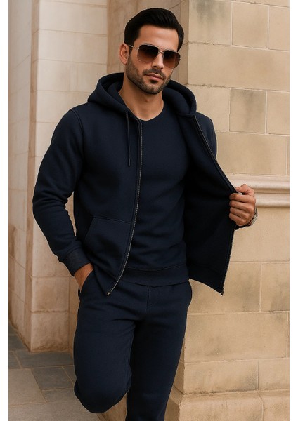 Erkek Kışlık Cepli Lacivert Oversize Sweatshirt modelleri