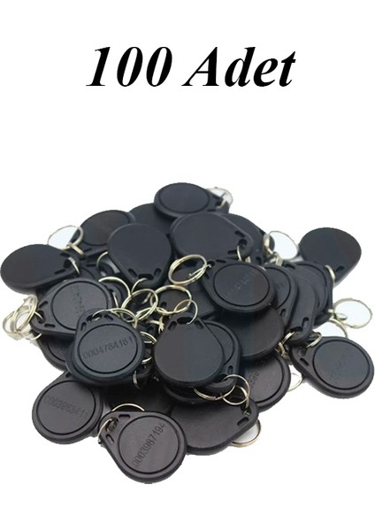 (100 ADET)125 Khz Proximity Anahtarlık, Göstergeç Anahtarlık, Manyetik Anahtarlık-Siyah