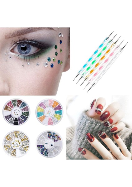 Profesyonel 37 Parça Tırnak Süsleme Seti - Taş Paleti + Çizgi Bant + Uygulama Fırçaları + Törpü