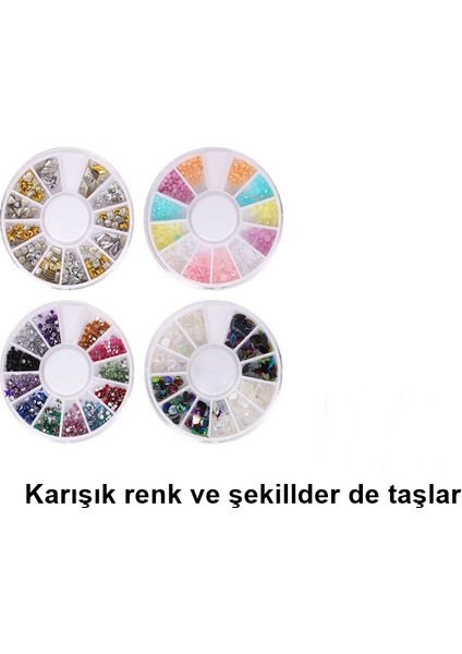 Profesyonel 37 Parça Tırnak Süsleme Seti - Taş Paleti + Çizgi Bant + Uygulama Fırçaları + Törpü