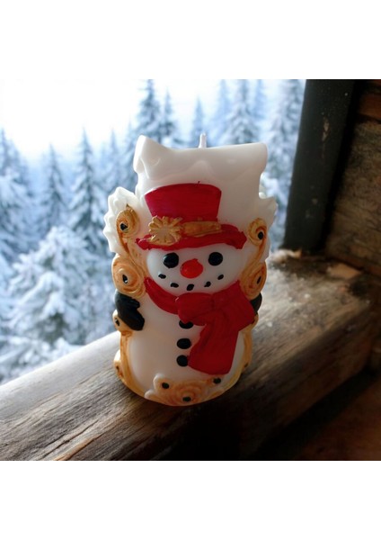 Yılbaşı Kardan Adam Mum