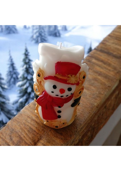 Yılbaşı Kardan Adam Mum