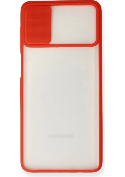 Samsung Galaxy M51 Kılıf Palm Buzlu Kamera Sürgülü Silikon - Kırmızı fiyatları