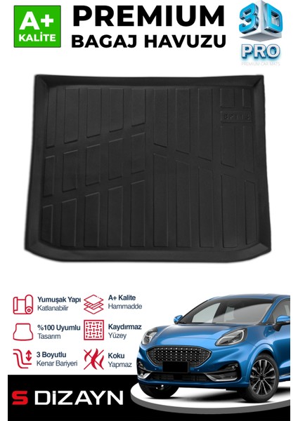 Ford Puma 3D Pro Bagaj Havuzu 2019 Üzeri A+ Kalite