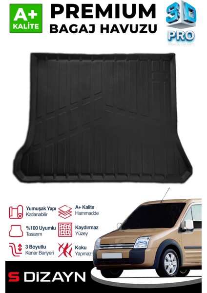 S-Dizayn Ford Connect 3D Pro Bagaj Havuzu 2002-2013 A+ Kalite