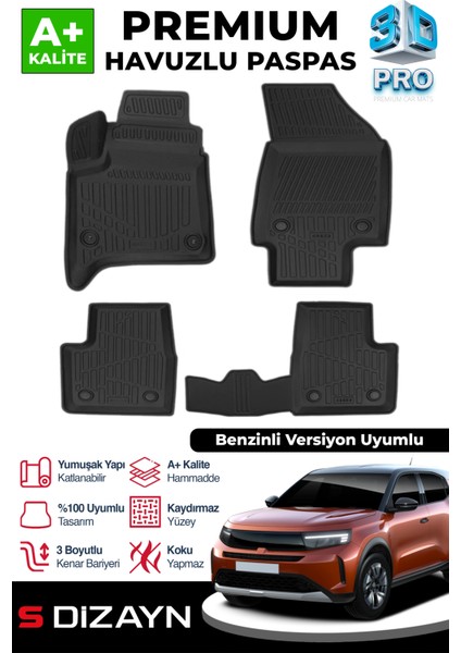 Opel Frontera Benzinli 3D Pro Havuzlu Paspas 2025 Üzeri A+ Kalite