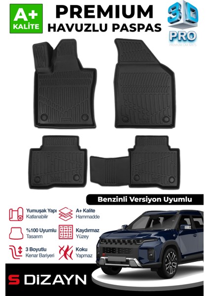 Ssangyong Torres Benzinli 3D Pro Havuzlu Paspas 2023 Üzeri A+ Kalite