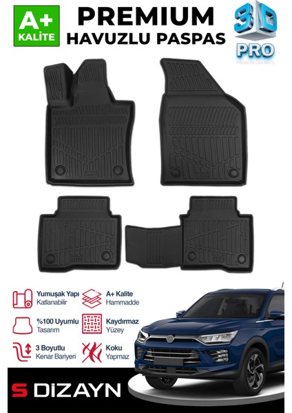 Ssangyong Korando 3D Pro Havuzlu Paspas 2019 Üzeri A+ Kalite