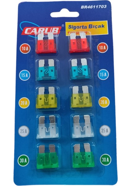 Standart Bıçak Sigorta 10'lu Set