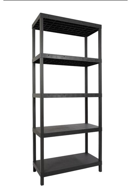 5 Katlı Delikli Plastik Raf 31X93X210 cm - Depo, Arşiv, Kiler, Dosya, Market, Bakkal Rafı