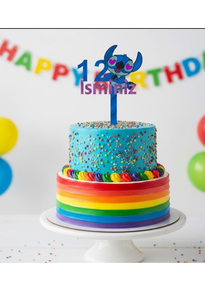 Stitch Isimli 12 Yaş Pasta Süsü